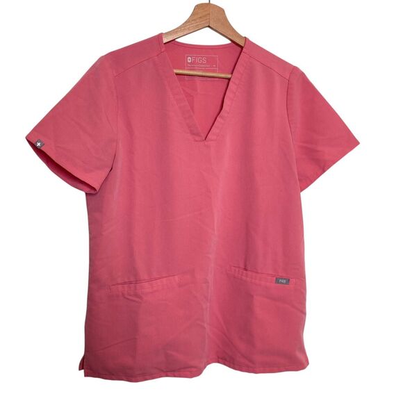 Figs Womens M Casma Three Pocket Scrub Top Peachy Pink Limited FW1100 Medical - Picture 1 of 13